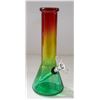 Image 1 : 8" GLASS BEAKER BONG 5MM THICK RASTA