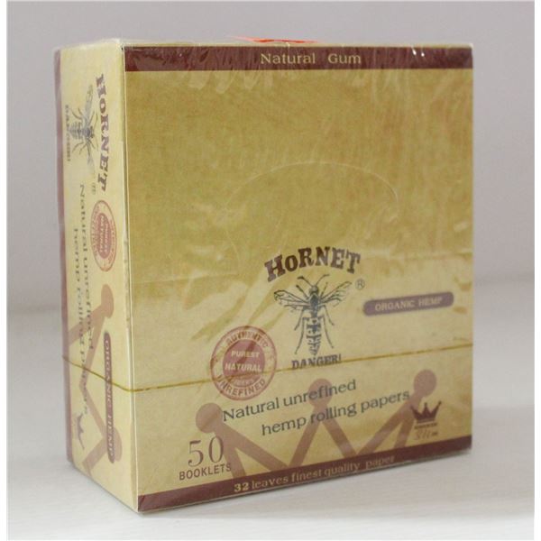 HORNET 50PK KINGSIZE NATURAL UNREFINED HEMP PAPERS