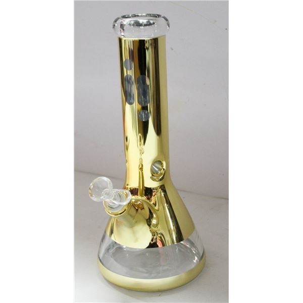 14" GOLD METALLIC INFYNITI BONG WITH ICE CATCHER