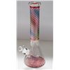 Image 1 : NEW 14" PINK METALLIC CHECKERED GLASS BEAKER BONG