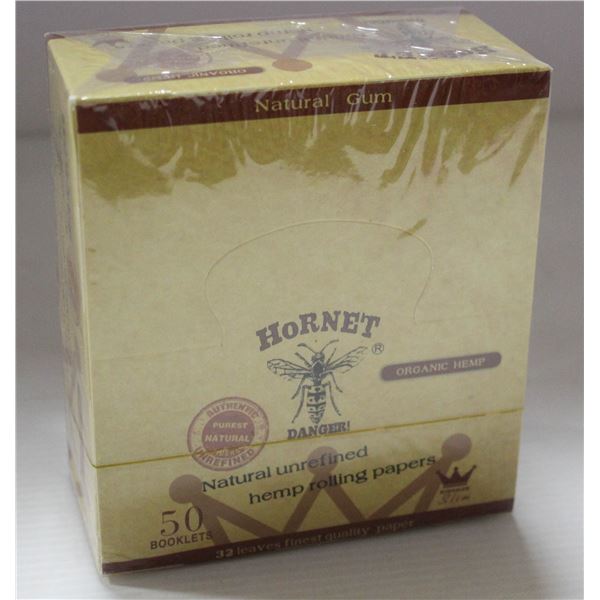 HORNET 50PK KINGSIZE NATURAL UNREFINED HEMP PAPERS