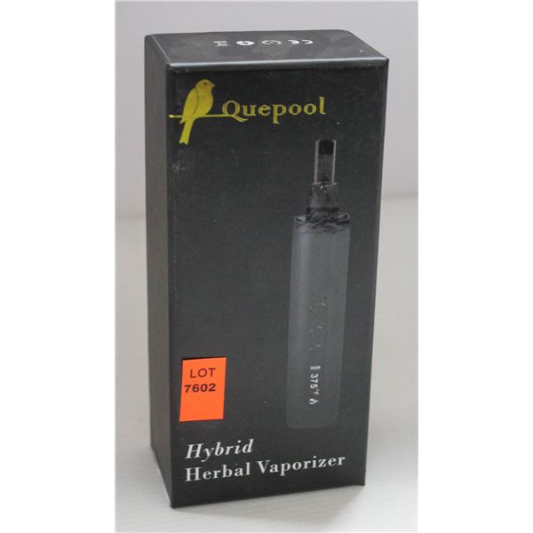 QUEPOOL HYBRID HERBAL VAPORIZER; BLACK