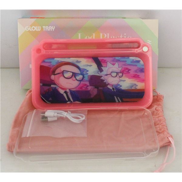 NEW PINK GLOW TRAY; LED PLASTIC ROLLING TRAY- 7