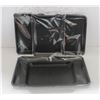 Image 1 : NEW 6PK  8" PLASTIC ROLLING TRAYS- BLACK