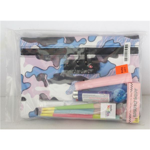 SMOKERS BUNDLE W/ PINK CAMO LOCKABLE/ SMELL PROOF
