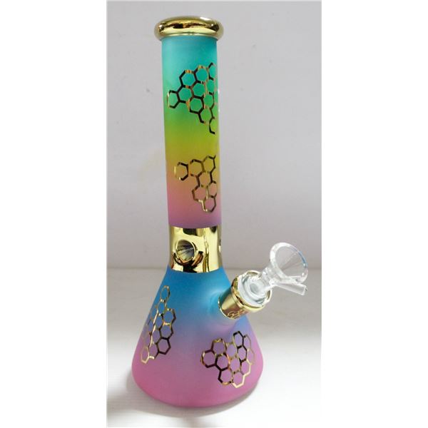 NEW 10" RAINBOW/ GOLD METALLIC HONEYCOMB BEAKER