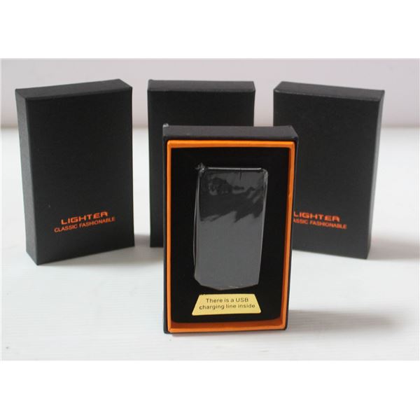 LOT OF 4 MATTE BLACK PLASMA LIGHTERS