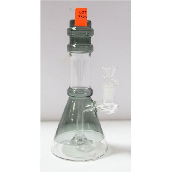 NEW 8" GLASS SMOKEY BLACK TONE PERC BONG