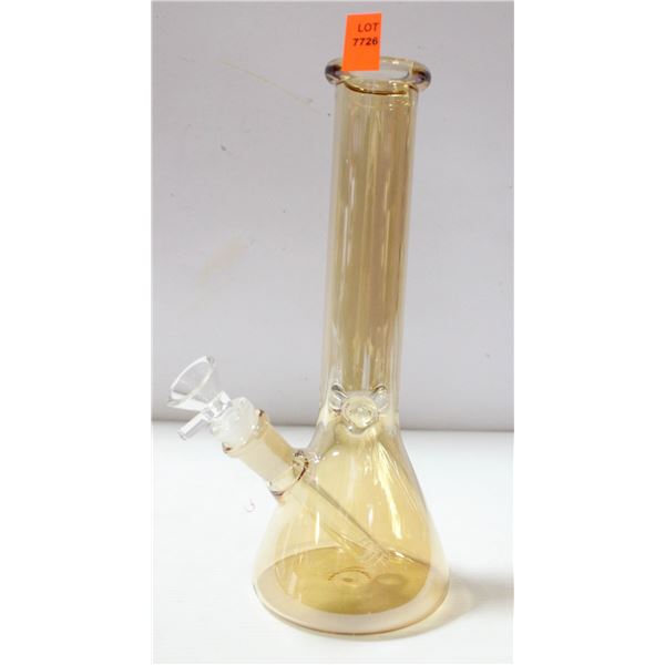 NEW 10" GOLD COLORED TRANSLUCENT GLASS BONG