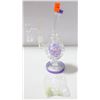 Image 1 : NEW 9" CLEAR / PURPLE ACCENTED GLASS ORB PERC BONG