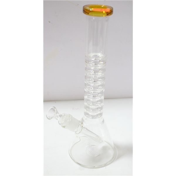 NEW 12" GLASS BEAKER W/ AMBER GLASS MOUTH