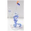 Image 1 : NEW 9.5: PULSAR GLASS/ BLUE ACCENTED PERC BONG