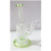 Image 1 : NEW 8" HONEYCOMB GREEN GLASS PERC BONG