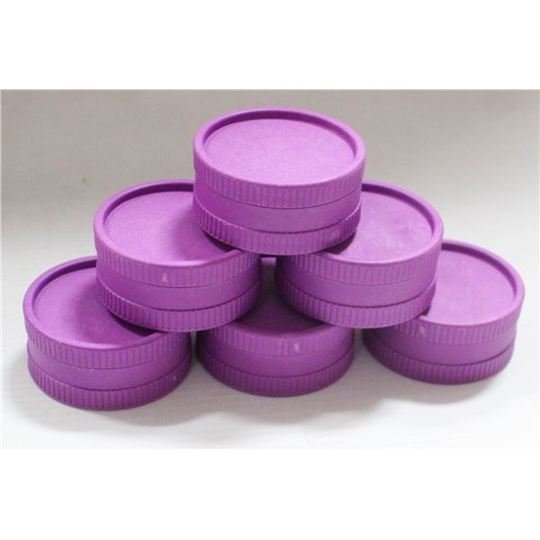 NEW 6PK BIO PLASTIC TWIST HERB GRINDERS; PURPLE