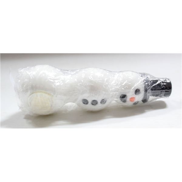 NEW 6" SILICONE SNOWMAN PIPE W/ GLASS BOWL