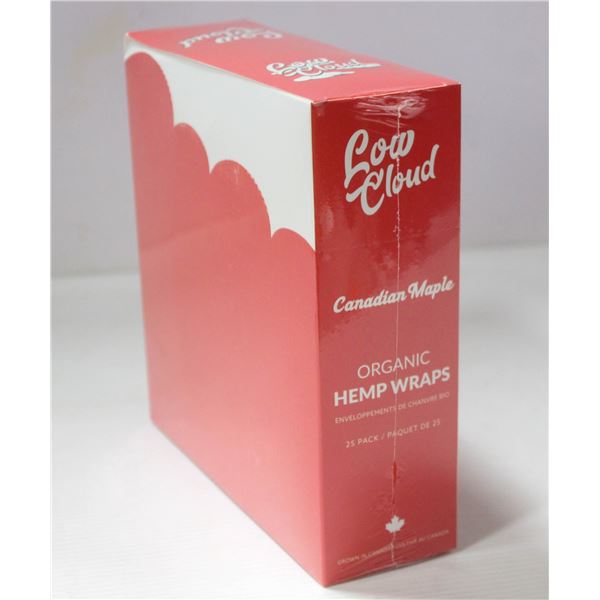 LOW CLOUD 25PK ORGANIC HEMP WRAPS; CANADIAN MAPLE