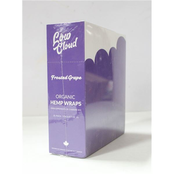LOW CLOUD 25PK ORGANIC HEMP WRAPS; FROSTED GRAPE