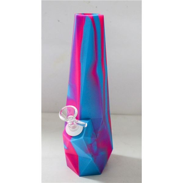 NEW 10" SILICONE PURPLE BLUE BONG