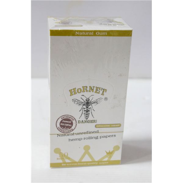 50 BOOKLETS OF HORNET ORGANIC HEMP ROLLING PAPERS