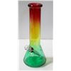 Image 1 : 8" GLASS BEAKER BONG 5MM THICK RASTA