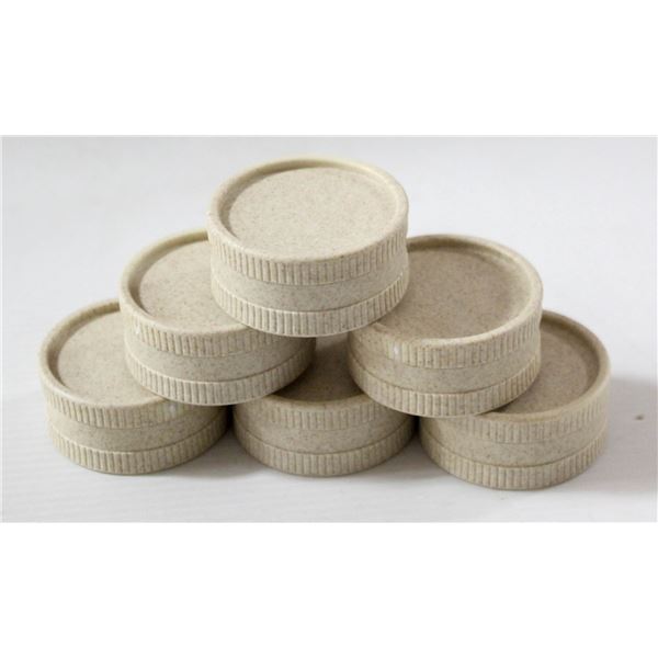 NEW 6PK BIO PLASTIC TWIST HERB GRINDERS; CREAM