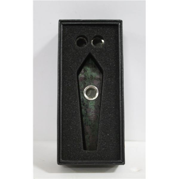 NEW STONE PIPE W/ SCREENS; EPIDOTE