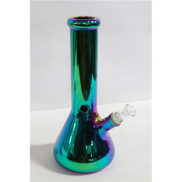 NEW 12" METALLIC GREEN BEAKER BONG