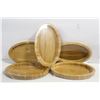 Image 1 : LOT OF 5 OVAL WOODEN TRAYS