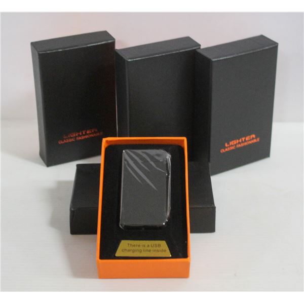 LOT OF 4 MATTE BLACK PLASMA LIGHTERS