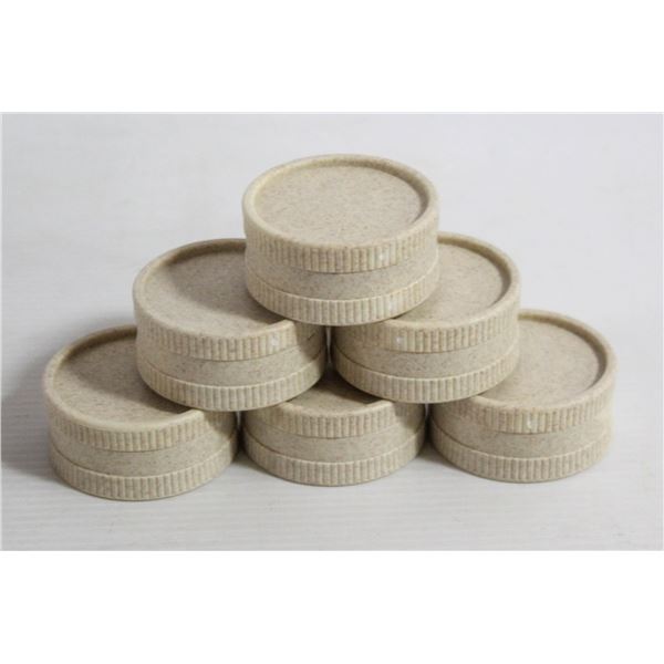 NEW 6PK BIO PLASTIC TWIST HERB GRINDERS; CREAM
