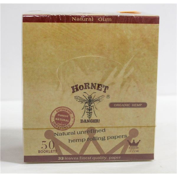 HORNET 50PK KINGSIZE NATURAL UNREFINED HEMP PAPERS