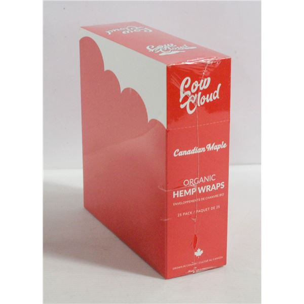 LOW CLOUD 25PK ORGANIC HEMP WRAPS; CANADIAN MAPLE
