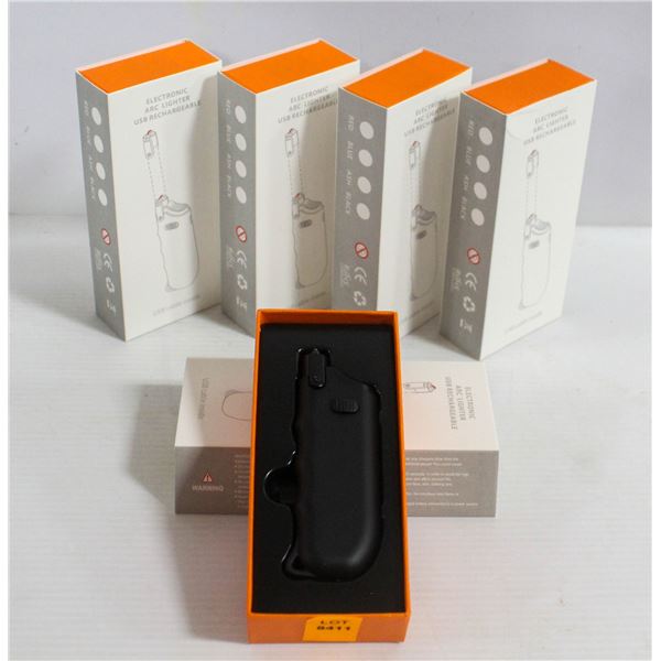 5PK OF ELECTRONIC USB RECHARGEABLE ARC LIGHTER;