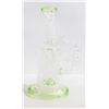Image 1 : NEW 8" WHITE/ GREEN HONEYCOMB GLASS PERC BONG
