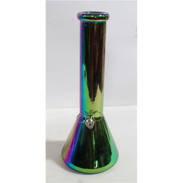 NEW 12" RAINBOW METALLIC GLASS BEAKER BONG