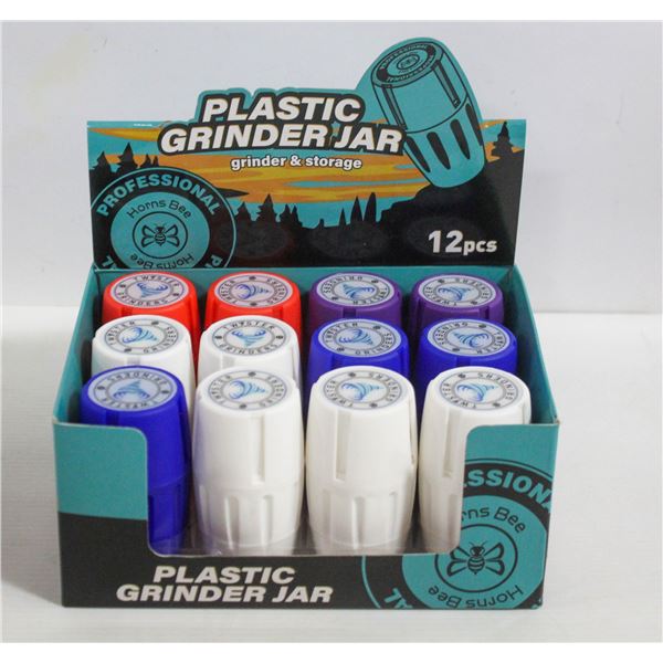 NEW HORNSBEE 12PK OF PLASTIC GRINDER JARS