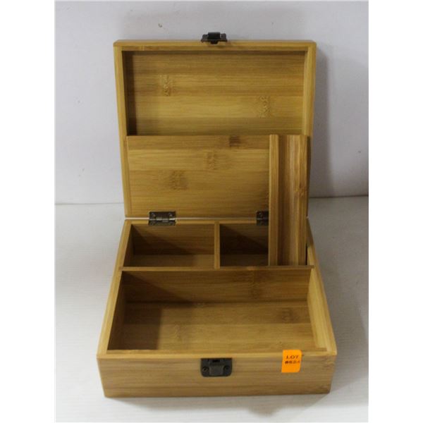 SHOMORY WOODEN STASH BOX W/ WOODEN COMPARTMENTS