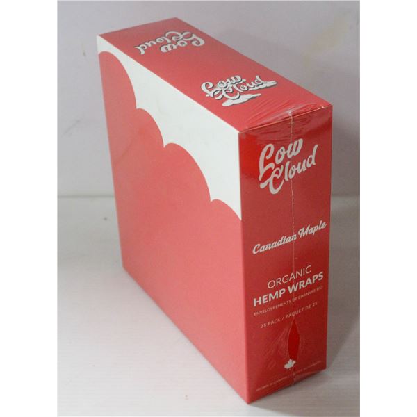 LOW CLOUD 25PK ORGANIC HEMP WRAPS; CANADIAN MAPLE