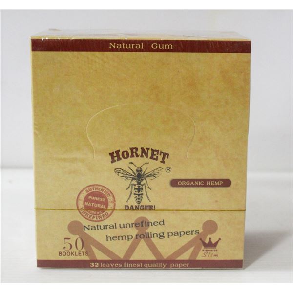 50 BOOKLETS OF HORNET KING SIZE SLIM ROLLING PAPER