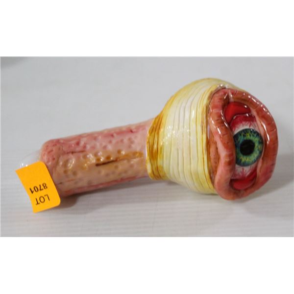 NEW 5" MONSTER THEMED GLASS PIPE; RED/ PINK W/