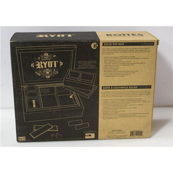NEW 8X11 RYOT HUMIDOR SOLID TOP BOX