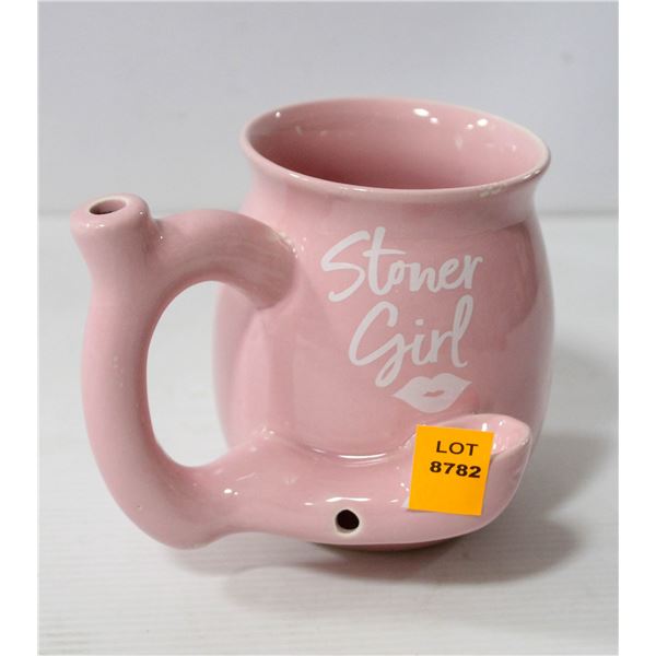 STONER GIRL PINK MUG W/ BUILT IN SMOKING BOWL