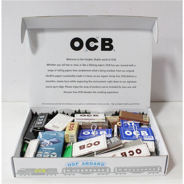 LARGE BOX OF ASSORTED OCB ROLLING PAPERS