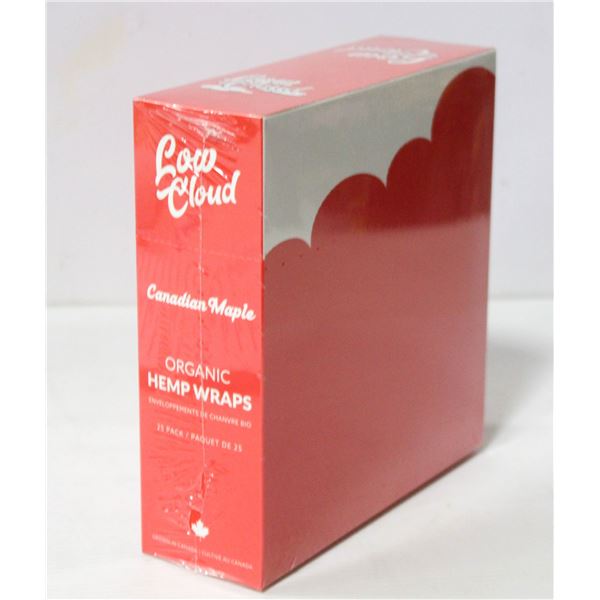 LOW CLOUD 25PK ORGANIC HEMP WRAPS; CANADIAN MAPLE