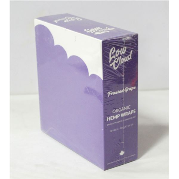 LOW CLOUD 25PK ORGANIC HEMP WRAPS; FROSTED GRAPE
