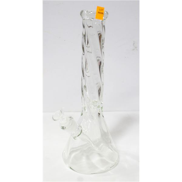 NEW 14.5" TWISTED GLASS BEAKER BONG