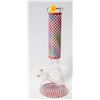 Image 1 : NEW 14" METALLIC PINK CHECKERED GLASS BEAKER BONG