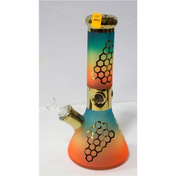NEW 11.5" MULTICOLOURED GOLD HONEYCOMB BEAKER