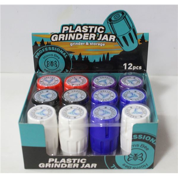 NEW 12PK HORNSBEE PLASTIC GRINDER/ JARS