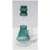 Image 1 : NEW 8" SMOKEY GREEN GLASS PERC BONG